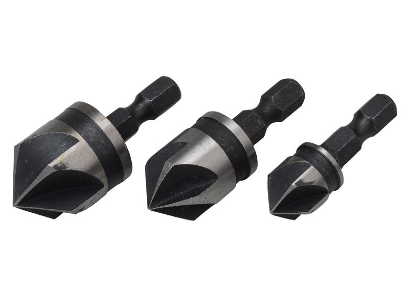Countersink Bits 3pc Set Wood Countersink Drill Countersinking 12mmØ 16mmØ 19mmØ