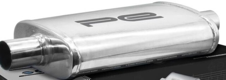 Exhaust 3"" 76mm 5x8 Oval x 14"" C/O 304 Stainless Steel Exhaust Silencer