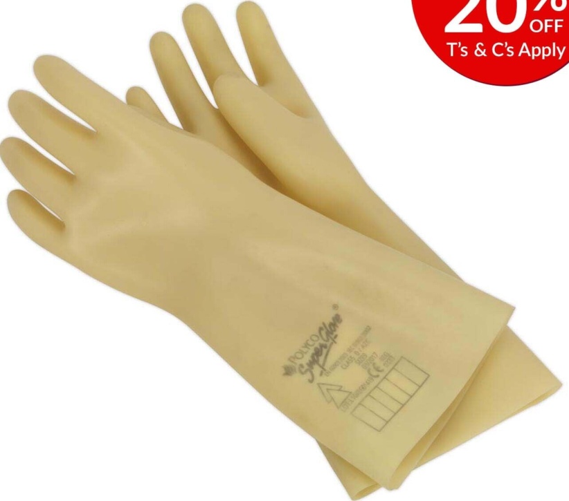Sealey HVG1000VL Electrician's Safety Gloves 1kV - Pair