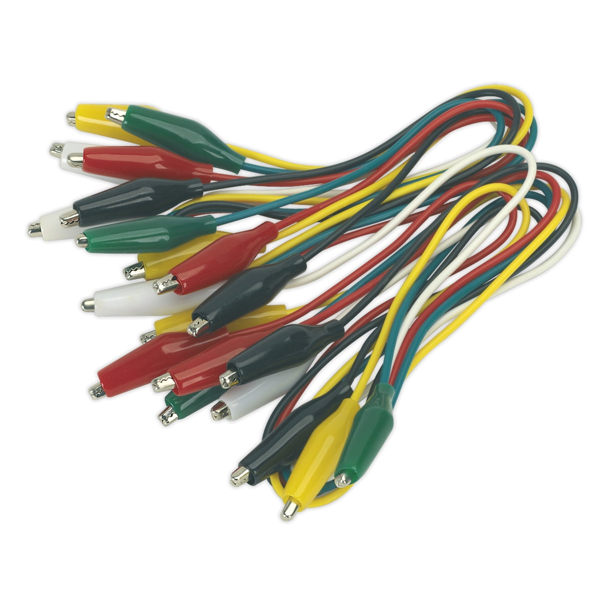 Sealey Jumper Test Lead Set 5 Pairs Coloured Cables With Crocodile Clips VS222 - Image 11