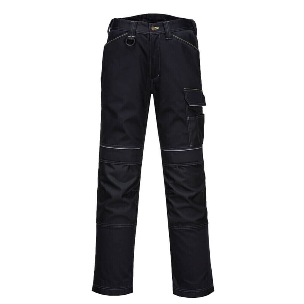 Portwest (40R, ) Mens Pw3 Stretch Lightweight Cargo Trousers Black