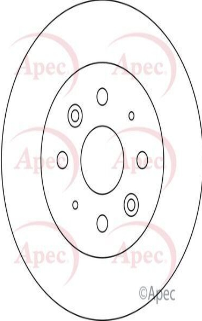 Braking System Brake Disc APEC DSK2440 Front Vented Fits Kia Rio Outer Ø 254mm