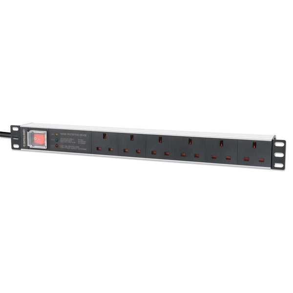 Intellinet 19In Pdu 1U 6-Way Uk Ac Plugs-Switch Surge Protection 3