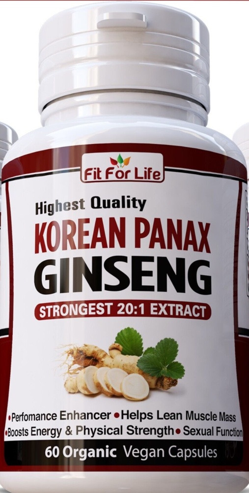 Red Korean Panax Ginseng Capsules Male Libido Enhance 20,000mg 20:1 Extract Pill