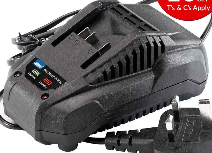 Draper 89425 Draper Storm Force 20V Charger For Power Interchange Range of Batte