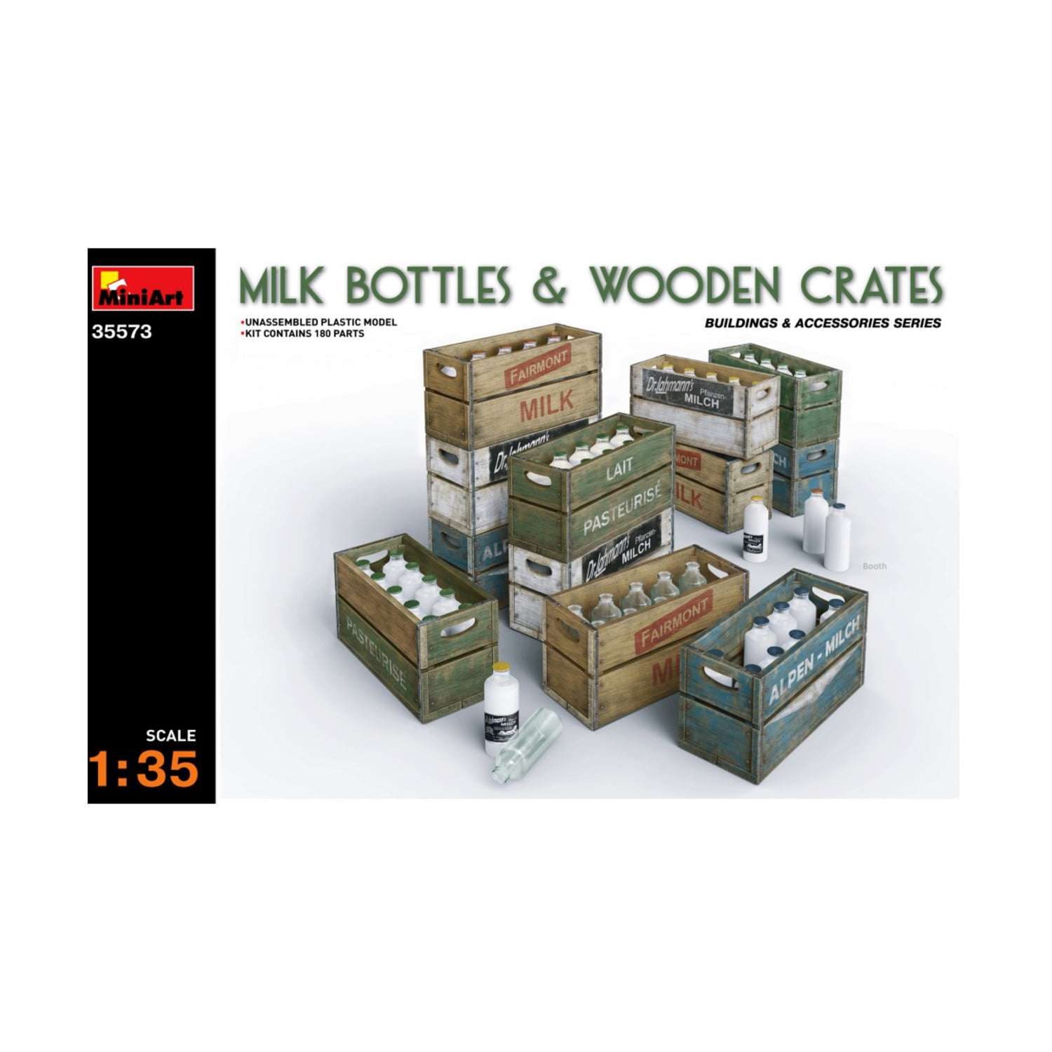 MINIART 35573 1:35 Milk Bottles & Wooden Crates