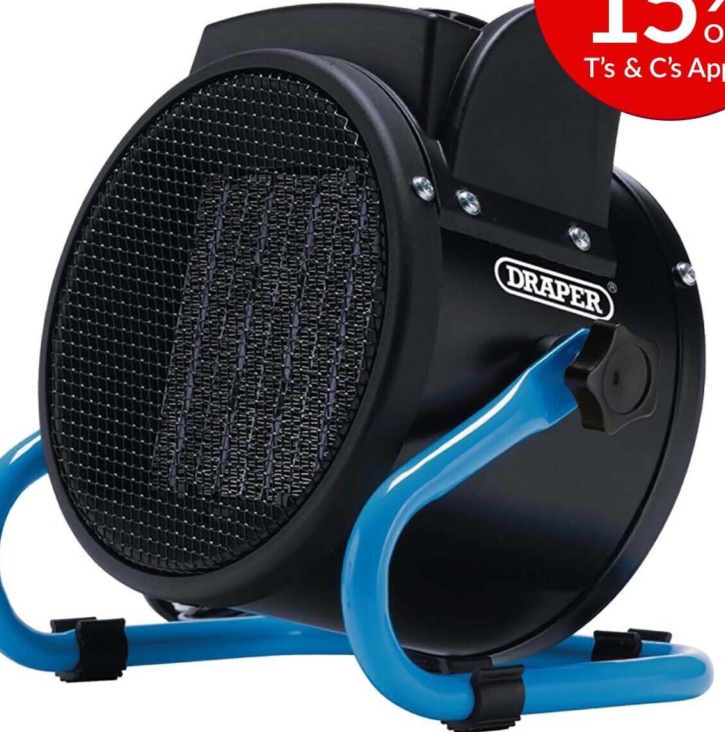 Draper 04565 230V PTC Electric Space Heater 2kW 6824 BTU