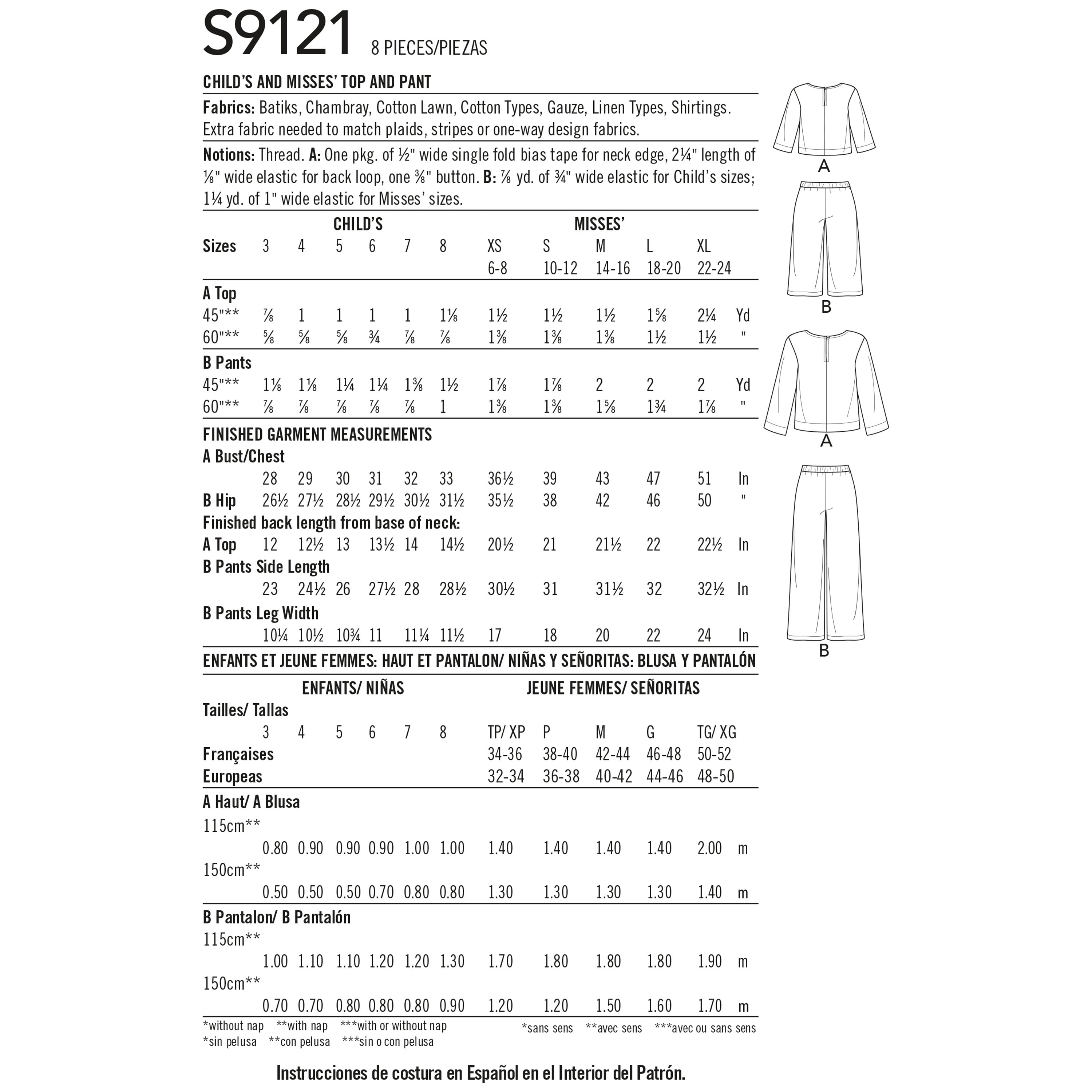 Cartapesta Creativa Simplicity Creative Corp Simplicity Pattern 3-8/Xs-Xl Various