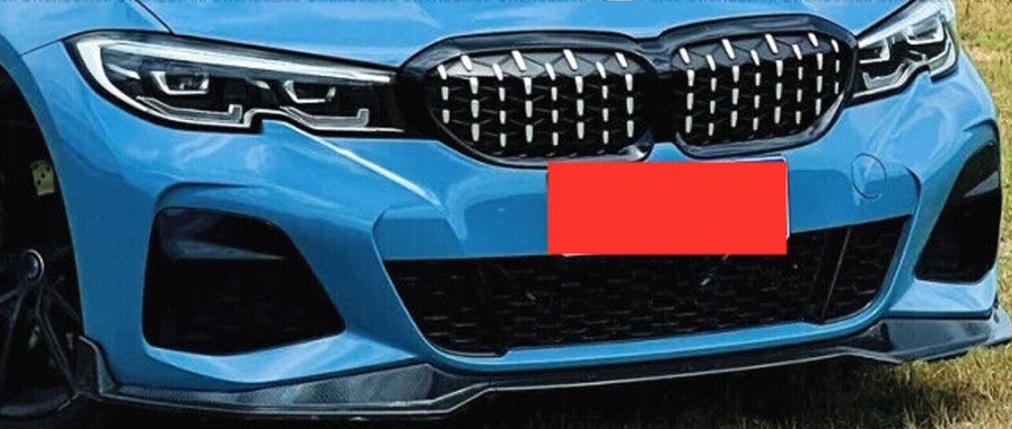Fits BMW 3 G20 G21 Front Lip Splitter Spoiler Carbon Look