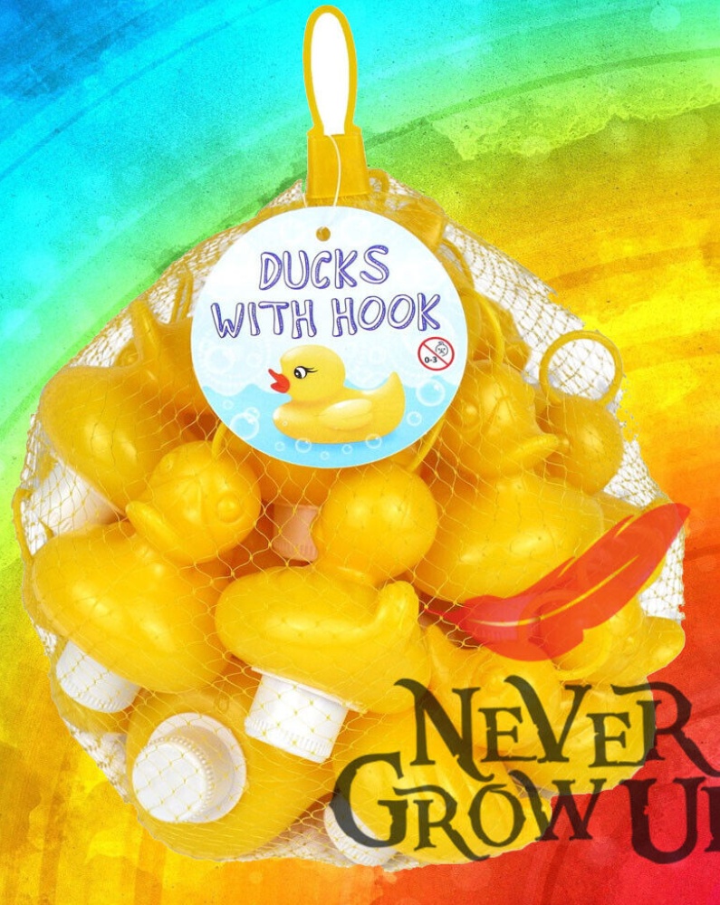 [NGU🪶] 20 Weighted 7cm Plastic Ducks with Hooks, Yellow. LIMITED STOCK