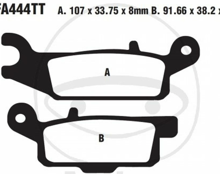 EBC M/cycle TT Brake Pads Front Right for Yamaha YFM 700 Kodiak EPS SE 2021-2022