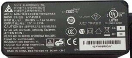 45W Delta For Lenovo ADLX45NCC3A ADLX45NDC3 ADLX45NLC3 ADLX45NLC3A 20V Charger