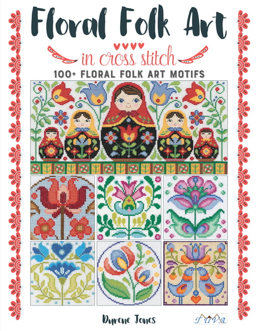 Floral Folk Art in Cross Stitch.by Jones New Fast Free Shipping** - Image 2
