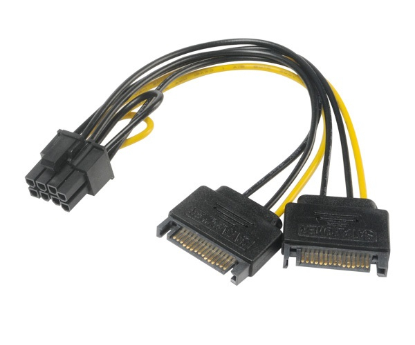 Akasa AK-CBPW19-15 SATA power to 6+2pin PCIe Adapter Cable
