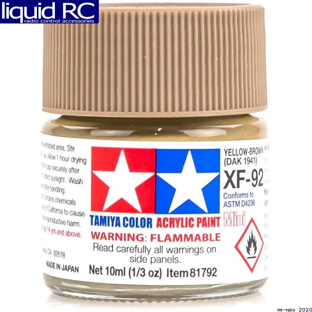 Tamiya Color Acrylic Model Paint Mini XF-92 Yellow Brown DAK 1941 10ml Jar 81792