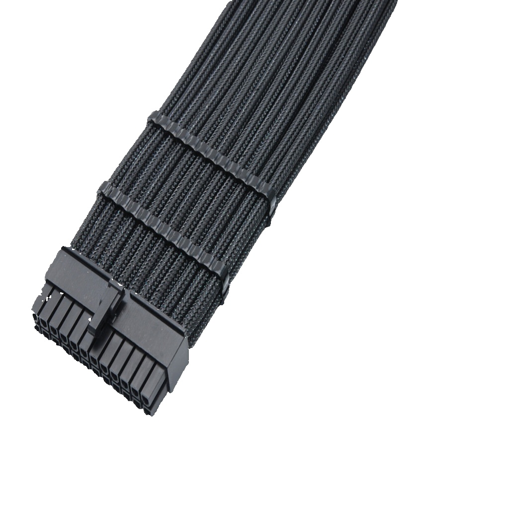 Shakmods 24pin ATX Motherboard 30cm Black Sleeved Extension + 2 Cable Combs