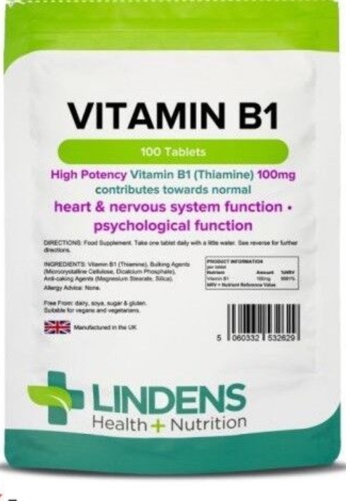 Lindens Vitamin B1 Thiamin 100Mg Tablets | 100 Pack | Super-Strong 7000% Nrv Tablets Contributes To Healthy Metabolism And Healthy Heart Function - Image 7