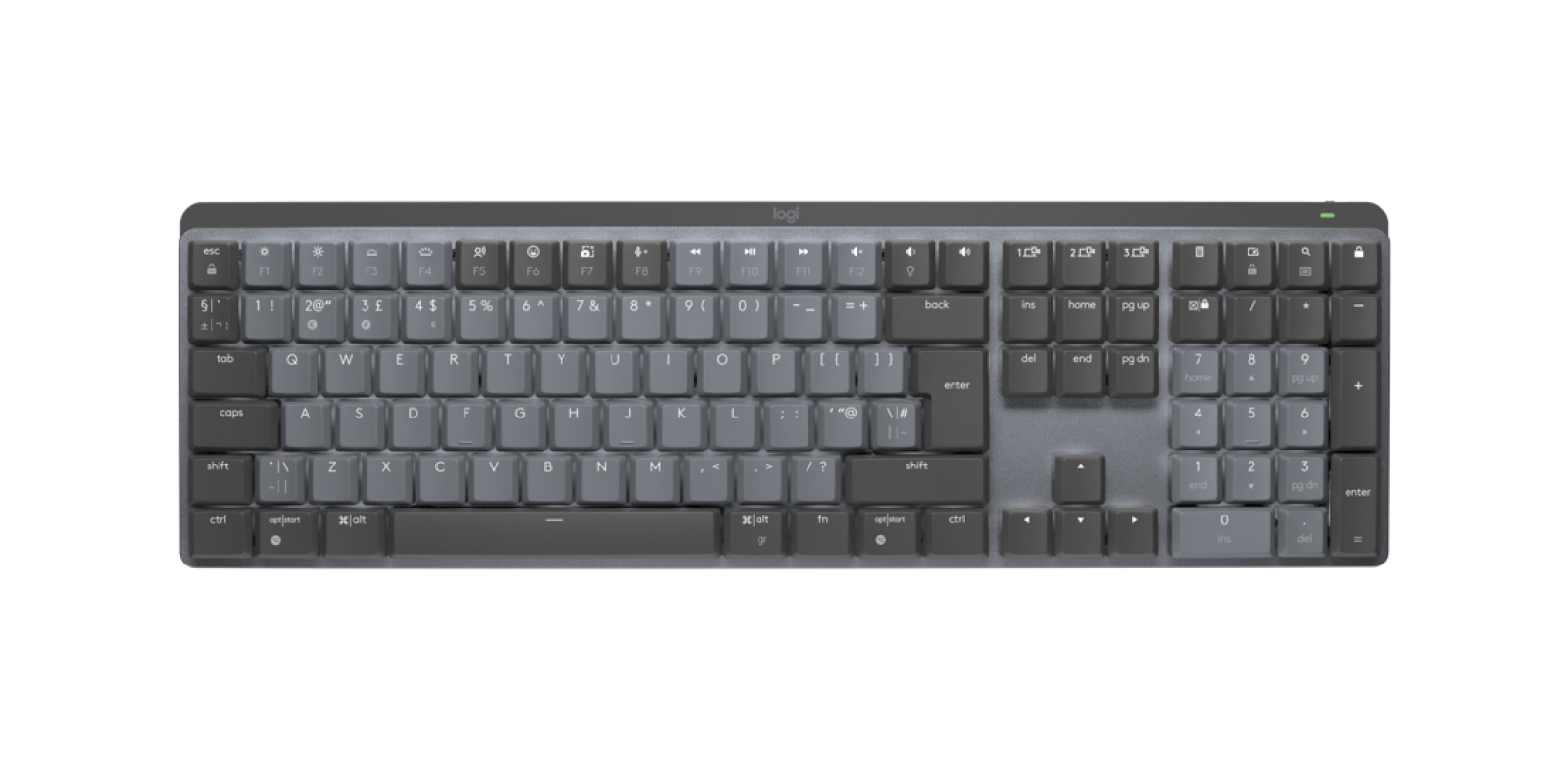 Logitech Mx Mechanical. Keyboard form Factor: Full-Size 100%. Keyboard Style: St
