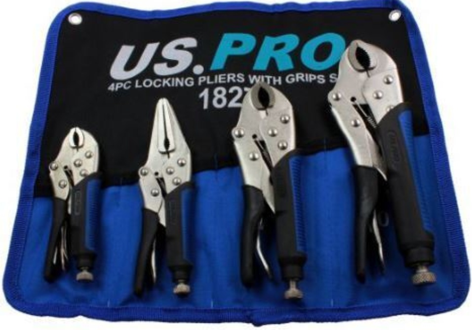US PRO Locking Pliers 4pc Mole Grips Adjustable Wrench Vice Grips Pliers 1827