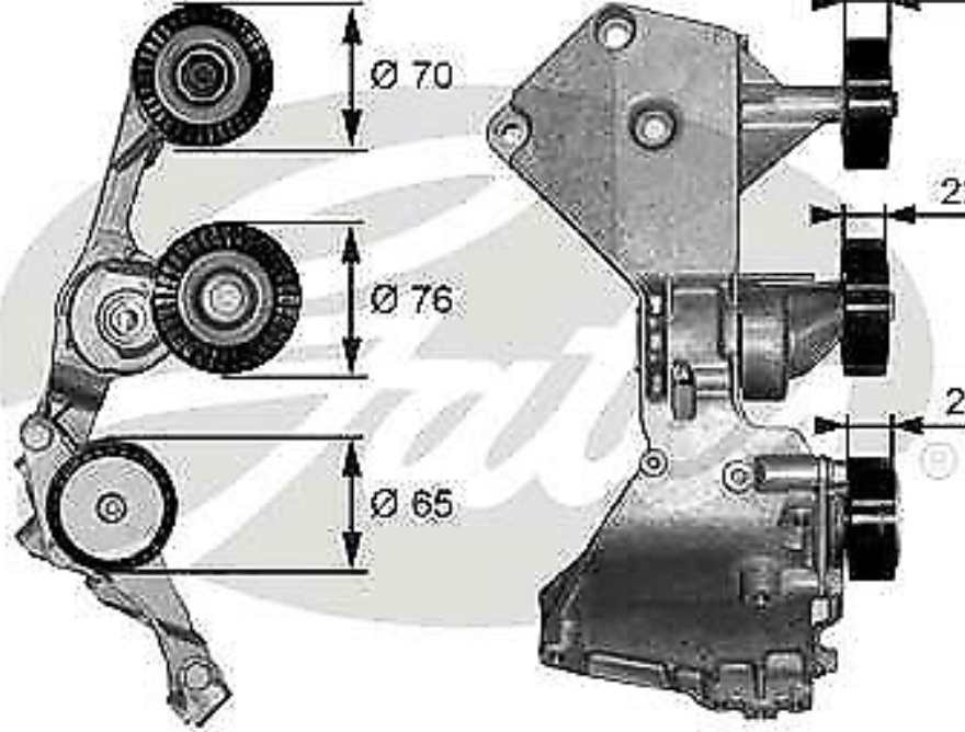 GATES T38466 Belt Tensioner, V-ribbed belt for MERCEDES-BENZ