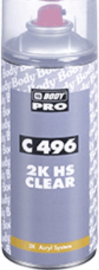 HB Body C 496 2K HS Clear Coat Lacquer Aerosol Acrylic Car High Gloss 400ml X2