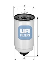 24.371.00 UFI FILTRO CARBURANTE PER FORD TRANSIT 2.5 -00