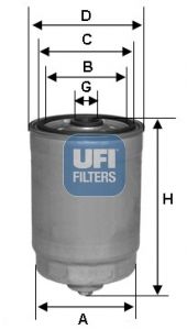24.350.01 UFI FILTRO CARBURANTE PER