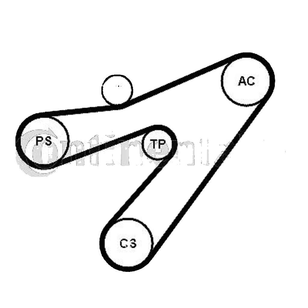 Multi-ribbed V-belt kit incl. tensioner pulley 4PK1538K1 CONTINENTAL CTAM