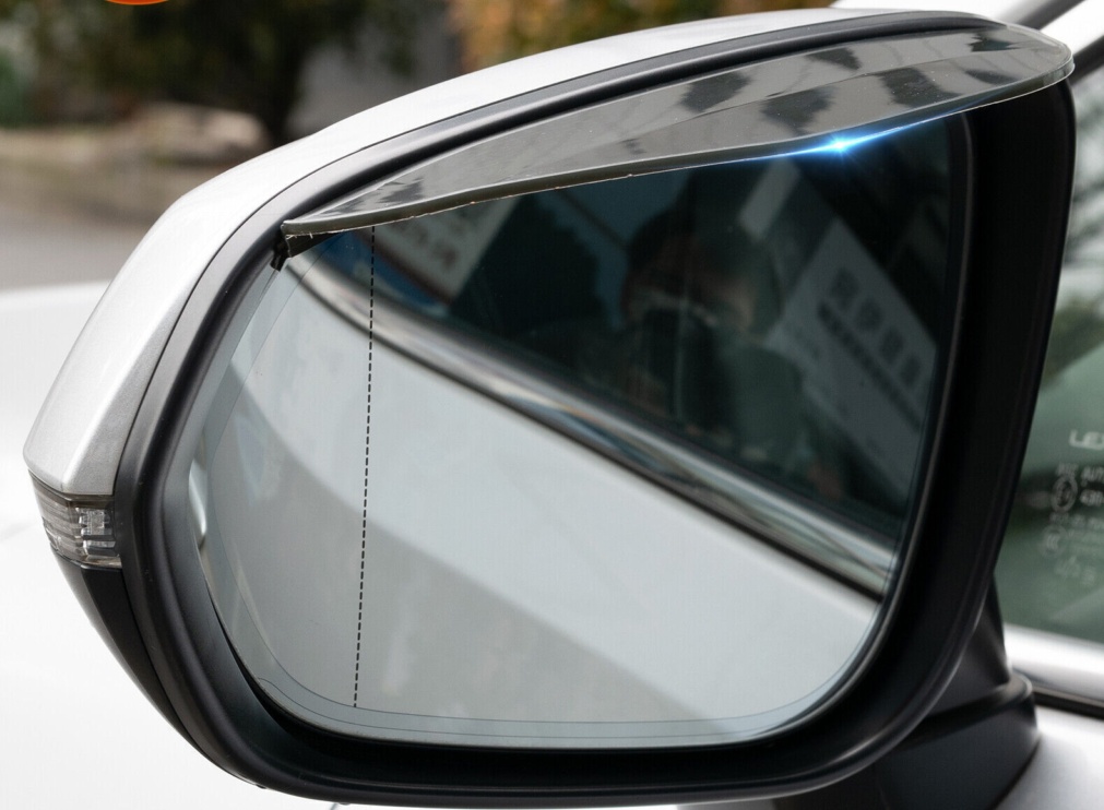 2x 18*6cm Universal Black Tinted Car Rear View Wing Mirror Rain Visor Deflectors