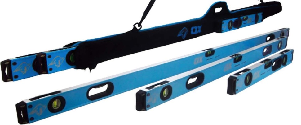 OX Pro P028603 Level Set - Includes 600mm, 1200mm, 1800mm Levels & Storage Bag