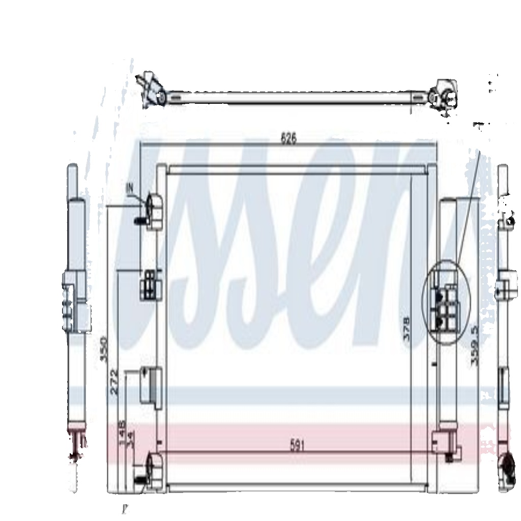 Nissens Aircon Condenser 940463 for eg. FORD FOCUS (2011) 1.6 TDCI etc - Image 5