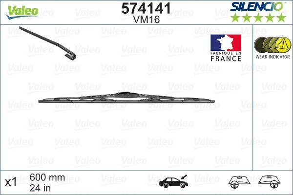 Valeo Replacement Parts Bracket Wiper Blade Left and Right 600 mm 574141