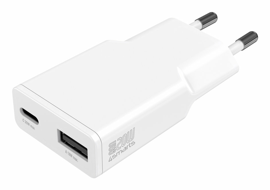 4Smarts Netzladegerät Pdplug Duos Slim 20W Gan Usb-C/A Weiß 541122 - Bild 6