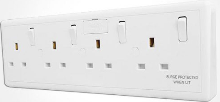 Socket Converter Converts 1 or 2 Gang Single Double Plug Sockets To 4 Gang