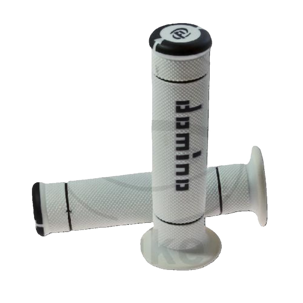 Domino Closed Black-White Grips D 22 Mm L 125 Mm For Motorcycle Parts