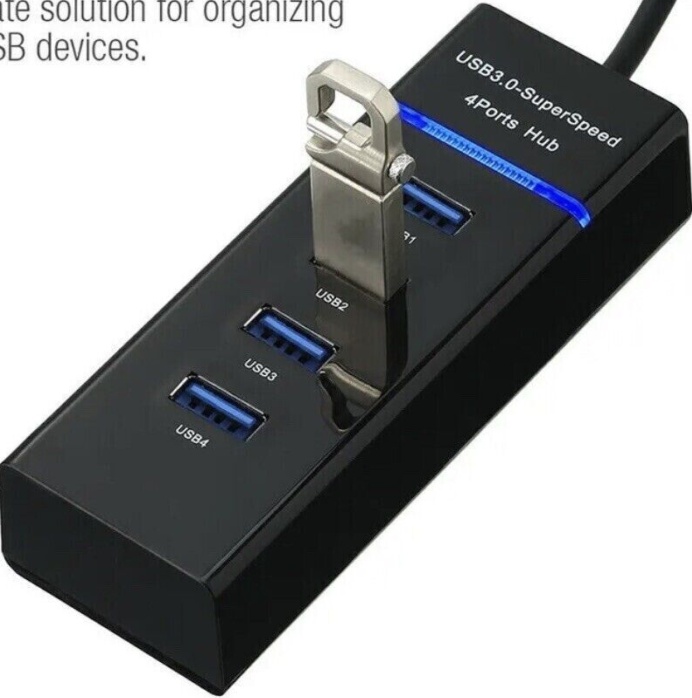 4 Port High Speed USB HUB 3.0 Multi Splitter Expansion Adapter Desktop PC Laptop