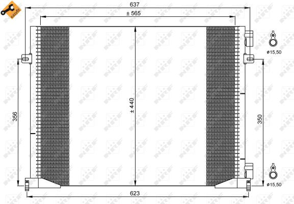 Fits NRF NRF 35914 Air conditioning condenser 35914 A/C condenser fits: OPEL V - Image 9