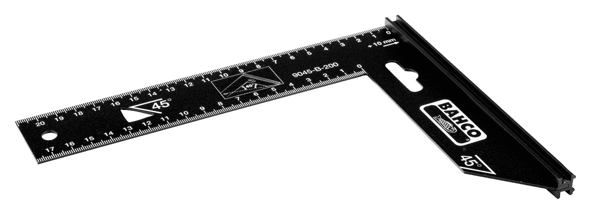 BAHCO Carpenters Square 200mm (8"") 90 & 45 Degrees Precision Steel 9045-B-200