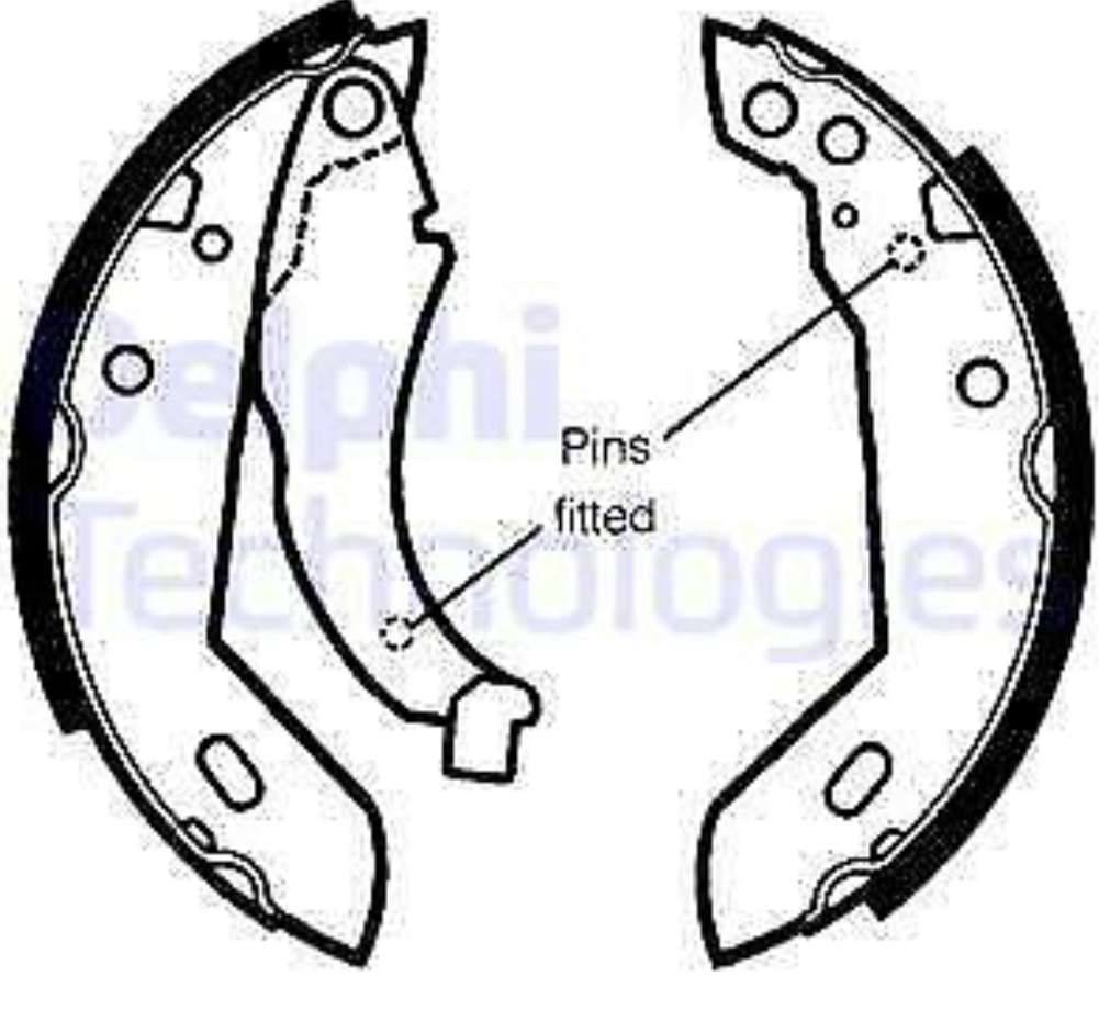 LS1250 DELPHI BRAKE SHOE SET REAR AXLE FOR PEUGEOT RENAULT