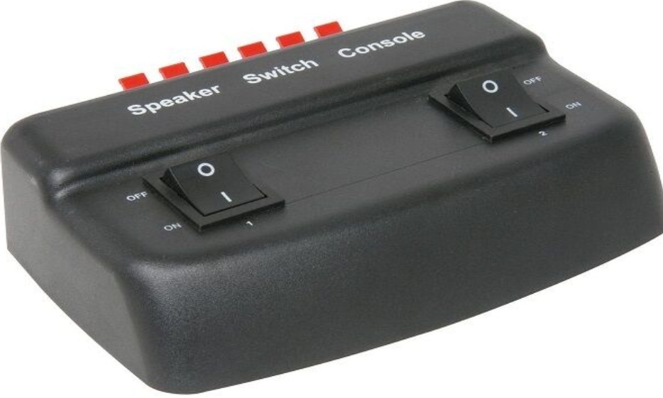 2 WAY PAIR STEREO SPEAKER LOUDSPEAKER SELECTOR SPLITTER SWITCH BOX 100W