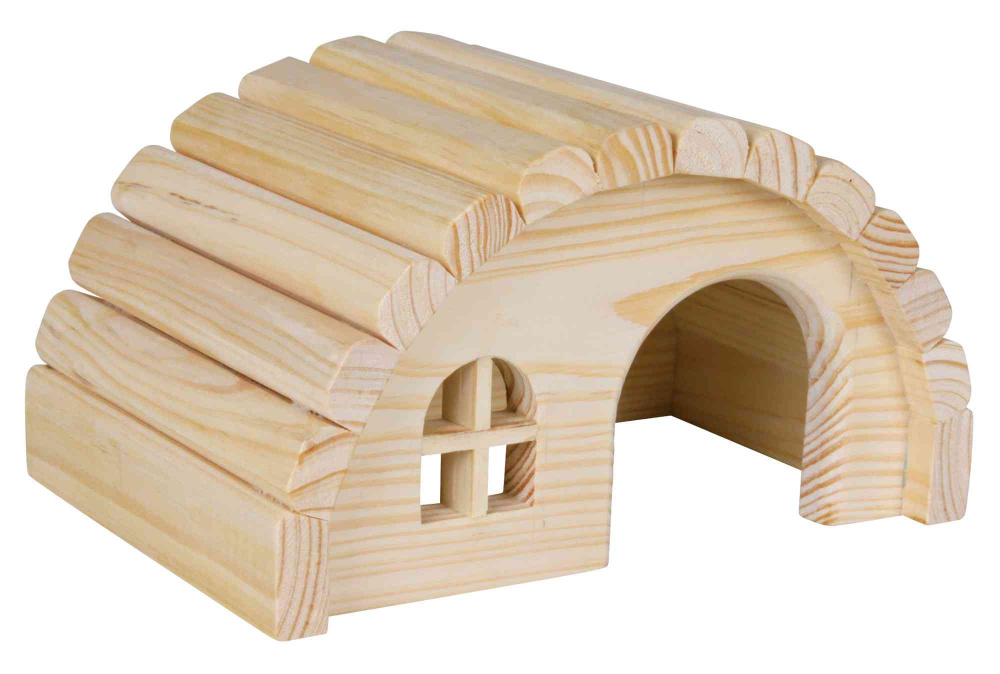 TRIXIE NAIL FREE NATURAL WOODEN HAMSTER GERBIL HOUSE HIDE HUT CAGE DEN18CM 61271