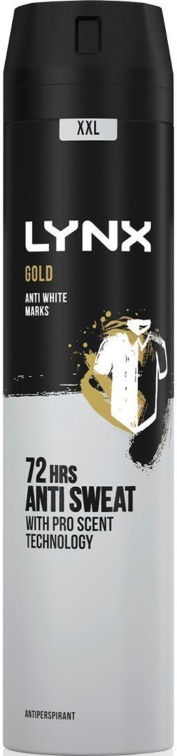 Lynx XXL Gold Anti Perspirant Body Spray 250ml 3 Pk Mens Deodorant 72H Protect