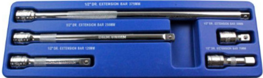 US PRO Tools 5pc 1/2"" Drive Extension Bar Set 50,75, 125, 250, 375mm 4027