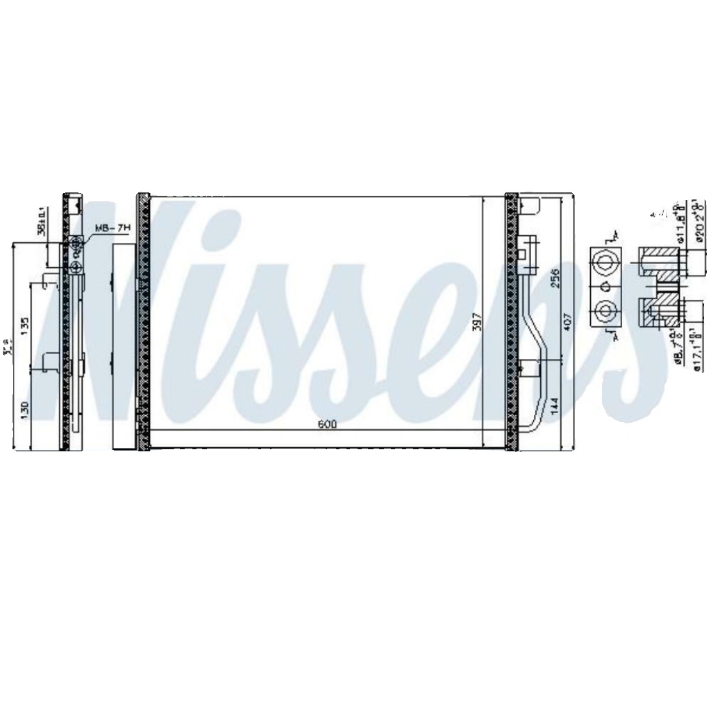 NISSENS 940389 Condenser, air conditioning for CHEVROLET,OPEL,VAUXHALL