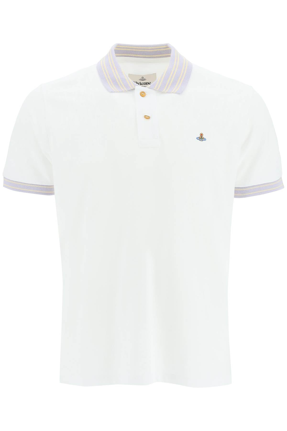 Vivienne Westwood Men's White Classic Polo Stripe Collar
