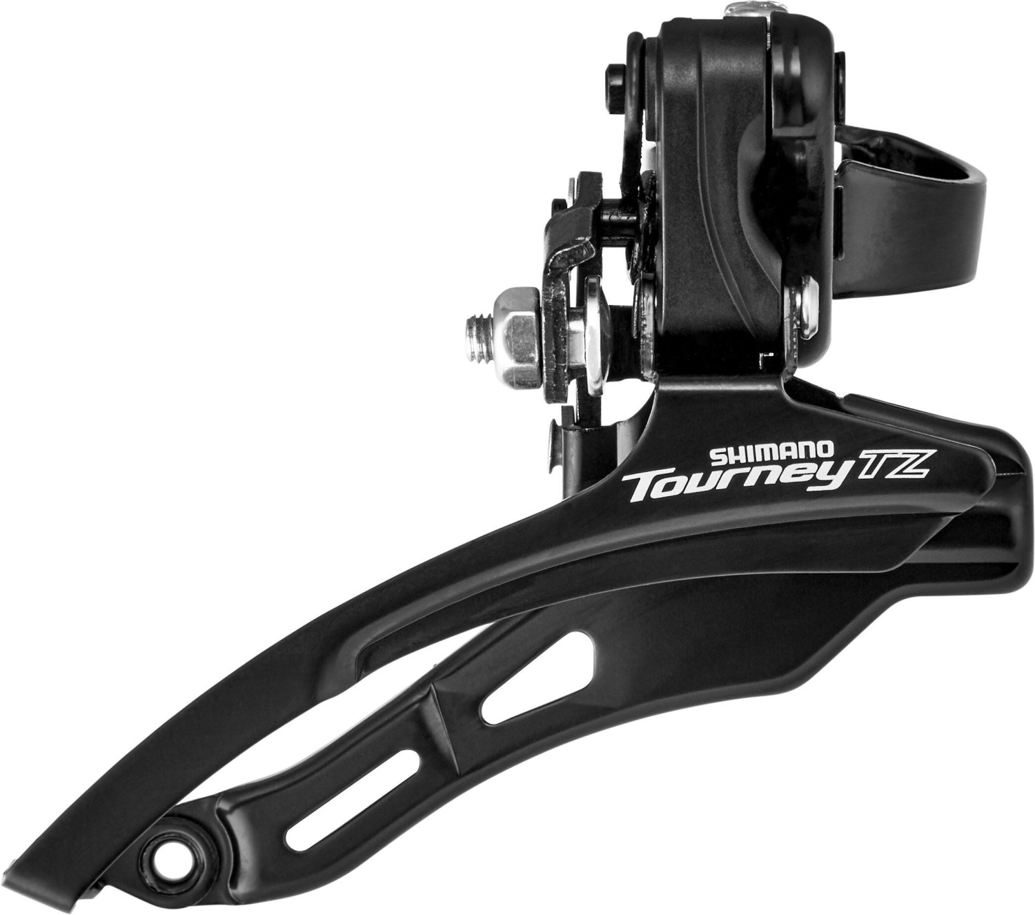 Shimano Tourney / TY FD-TZ500 6-speed MTB front derailleur, down swing, top pull