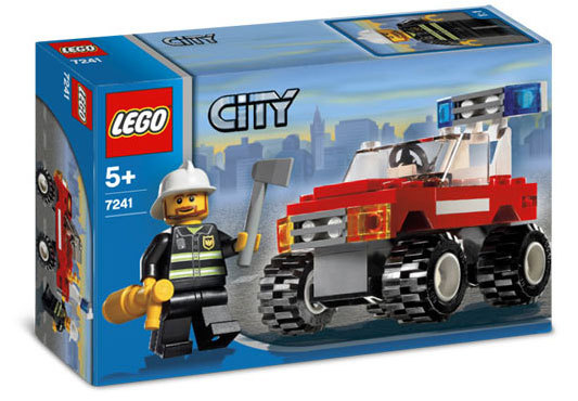 Lego City 7241 Fire Car Set (7241) + Box & Instructions - Lego City Fire Truck