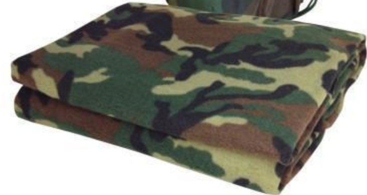 Polar Fleece Blanket, Woodland Camo