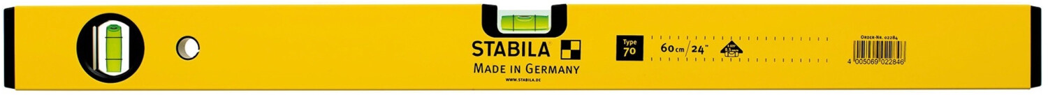 Stabila 02284 70-60 Single Plumb Spirit Level 2 Vial 60cm