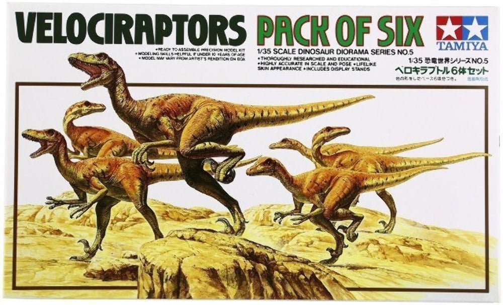 B&Q - 1-35 Scale Pack Of 6 Velociraptors Model Kit - Image 2